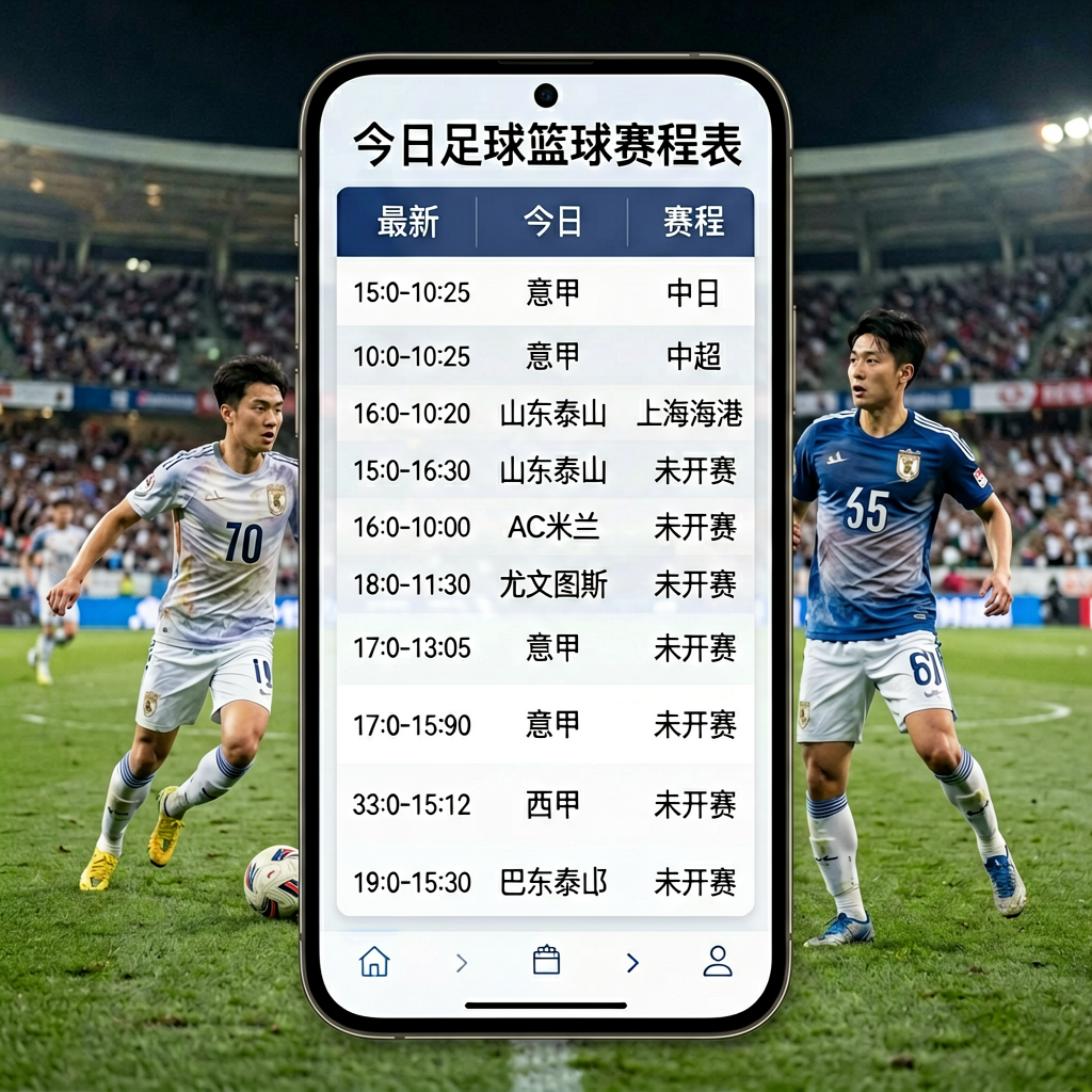 今日足球篮球赛程表，查看最新比赛时间