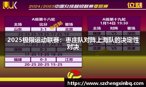 2025极限运动联赛：枣庄队对阵上海队的决定性对决